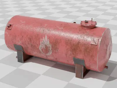 Oil Tank Low-poly 3D model