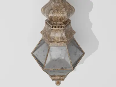 Antique Rustic Wall Hanging Candle Stand Low-poly 3D model