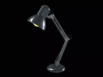 Adjustable Industrial Desk Lamp Low-poly 3D model