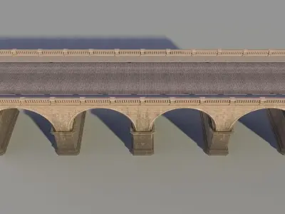 Arched stone bridge 3D model purchase
