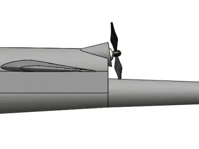 model aircraft airplane with two propellers Free 3D model