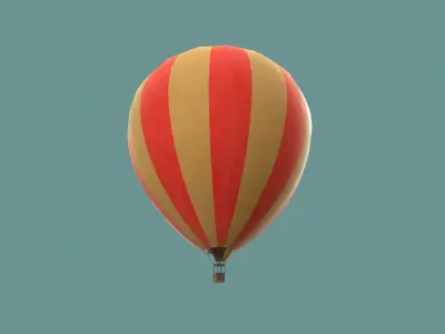hot air balloon Low-poly 3D model 7