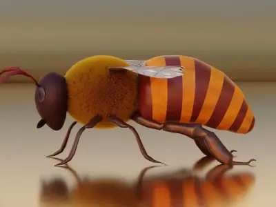 Realistic Honey Bee Rigged for Animation Low-poly 3D model