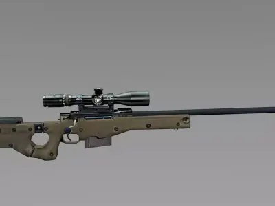 Vintage Sniper  PS2 Style 3D Model  A Blast from the Past Low-poly 3D model