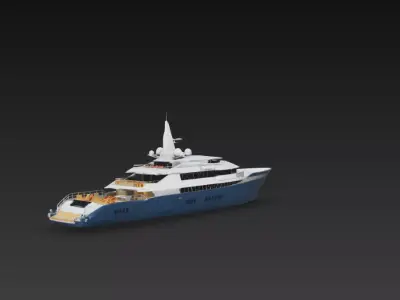 Modern Ocean Exploration Mega Yacht 3D print model
