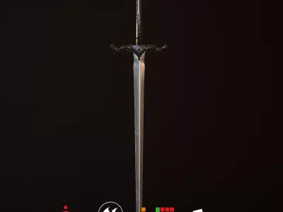 HIE Game Ready Sword D180227 Low-poly 3D model