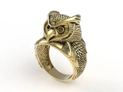OWL Hip Hop Ring 3D print model