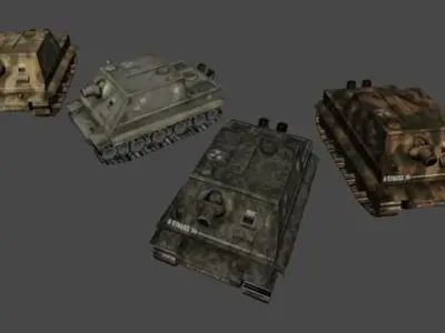 Army tanker Low-poly 3D model