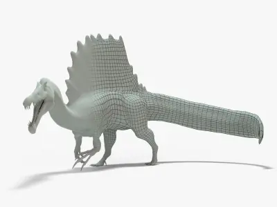 Spinosaurus Rigged Basemesh Low-poly 3D model