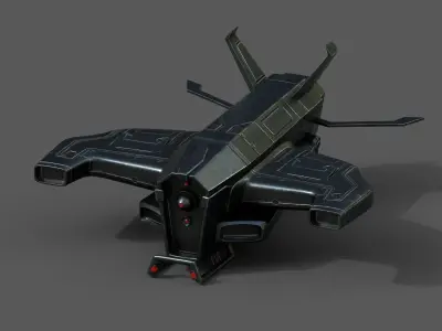 Spaceship starship scifi space futuristic cyborg Low-poly 3D model