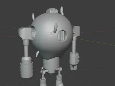  low poly robot Goliath Low-poly 3D model