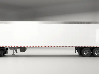  Generic Semi Truck Sleeper Cab and Refrigerated US Trailer 