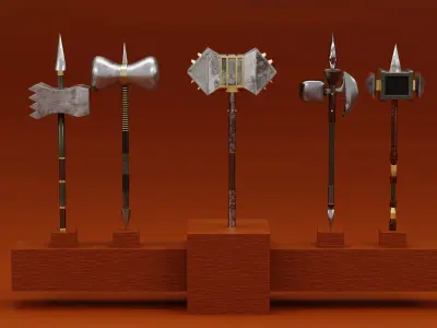 Hammer Low-poly 3D model 43