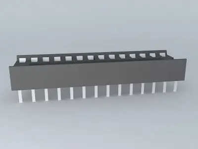 28-pin DIL socket Free 3D model