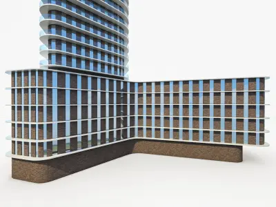 Residential Tower 01 Low-poly 3D model