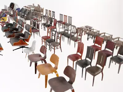Chair Collection - Chairs Pack Low-poly 3D model