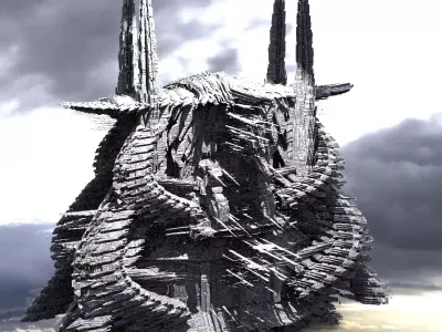 Fusion City Alien Bridge Kitbash 1  3D model