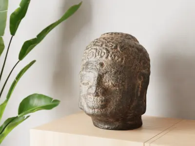  Buddha Head Statue Decoration Model 