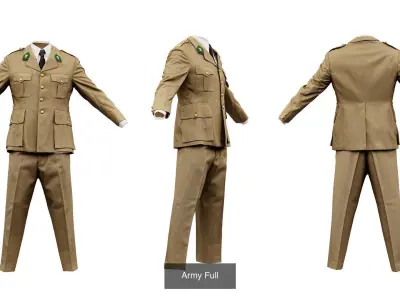 24 Military Costumes 3D Model Pack