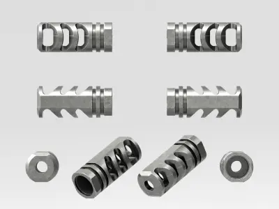 Precision Armament M4-72 Severe-Duty Compensator Low-poly 3D model