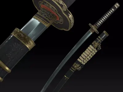 Katana Game Ready Low-poly 3D model