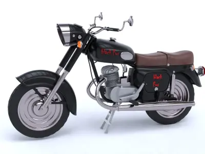 motorbike Black Fox Free 3D model