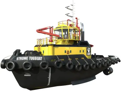 Tugboat lowpoly Low-poly 3D model