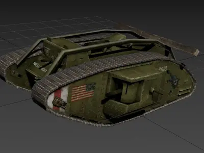 World War 1 Mark IV Tank  Low-poly 3D model