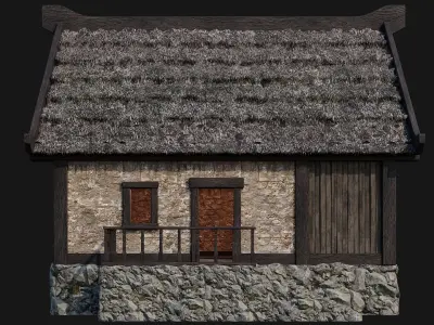 Old House Building 4K Textures GameReady 197 Low-poly 3D model