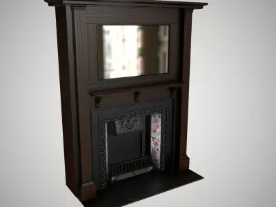 Antique fireplace Low-poly 3D model