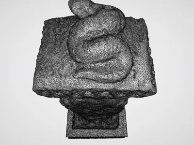 monument4 statue in shape of tree 3D model