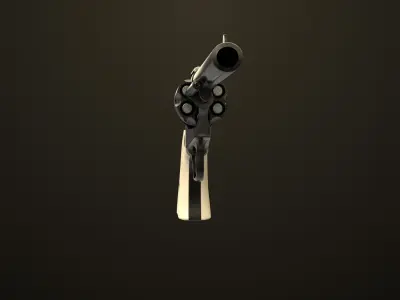 Revolver 03 Model Colt Black All PBR Unity UE Textures Low-poly 3D model