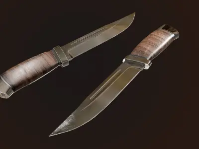 Hunting knife Low-poly 3D model order