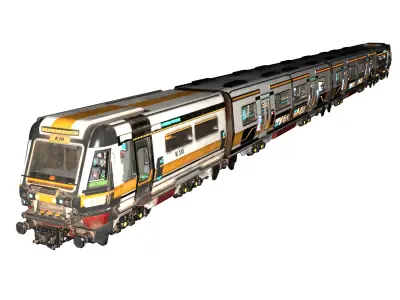 Sci-Fi Futuristic Metro Train Fully Rigged  High-Detail 3D model