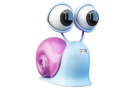 Cartoon Snail Character 3D model