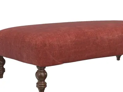 Antique Rug Fragment Ottoman Table 3D model