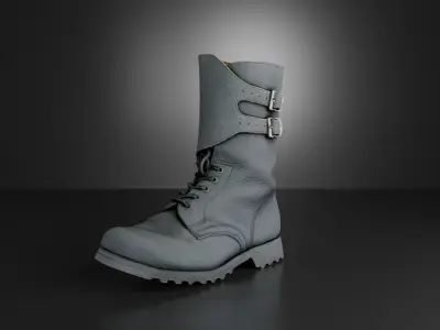 Cold war army boot Yugoslavs People Army combat boots Low-poly 3D model