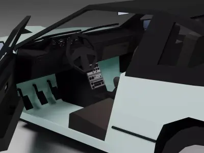 Low Poly 1990s Sport Coupe 3D Model Free Download Car05 Free low-poly 3D model
