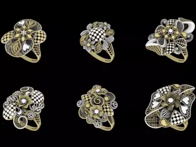 FUSION TURKISH RINGS LOT RX- 01 TO 30 COMPLETE LOT 3D print model