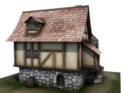 Medieval Building 03 Townhouse Low-poly 3D model