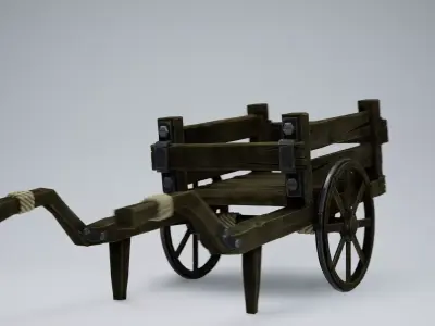 WoodenCart - Nanite Ready Low-poly 3D model
