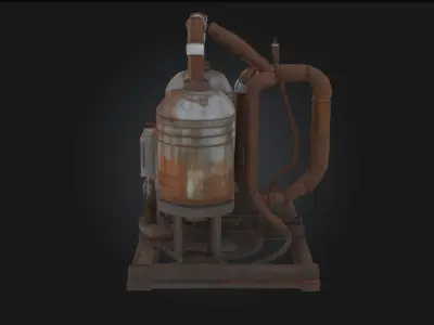 Rusty Boiler System  Aged Power for Industrial Scenes 3D model