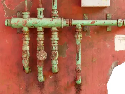 Grungy industrial Pipes  3D model