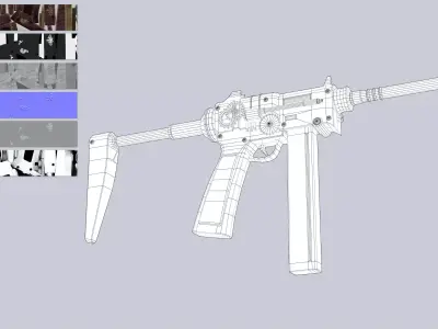 Steampunk gun Low-poly 3D model 2