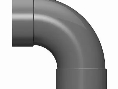 PVC Low Pressure Elbows 90 Degrees - Socket Ends Free 3D model
