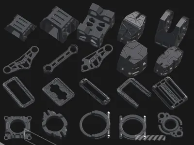 200 Hard Surface Detail Kitbash 3D model