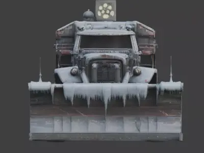 Cursed Winter Utility Plow 3D Model Low-poly 3D model