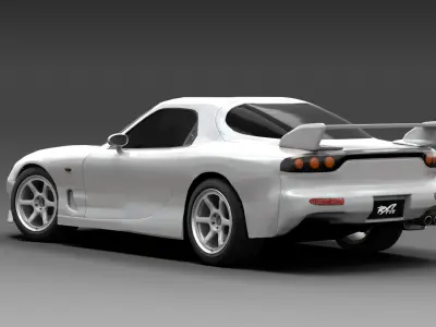 Mazda RX7 FD Turbo 1995 JDM Free low-poly 3D model