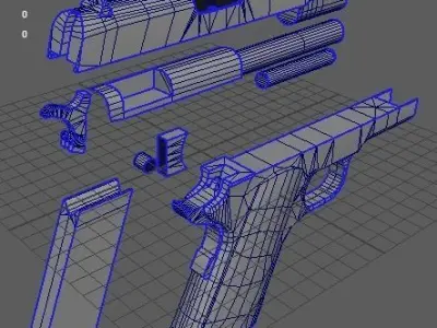 Colt 1911 low Poly PBR Low-poly 3D model purchase