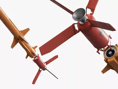Training Target Missile with Foldable Fins 3D model